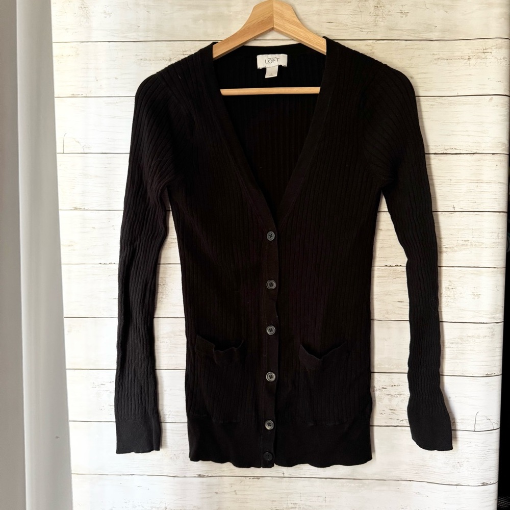 🩷 Black Long Sleeve Button Down Cardigan - Size S